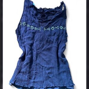 Cute Sleeveless Top with Embroidered Detail